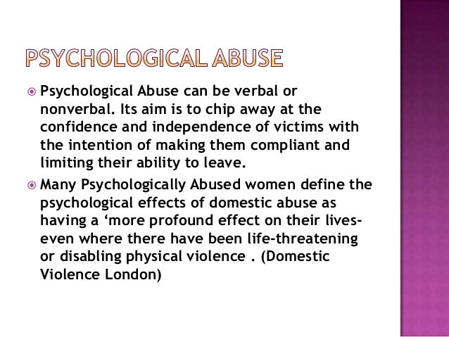 Mental abuse by spouse